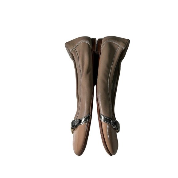 AGL ATTILIO GIUSTI LEOMBRUNI Monika BEIGE NUDE CAP TOE BALLET FLATS SIZE 39.5 - Picture 10 of 13